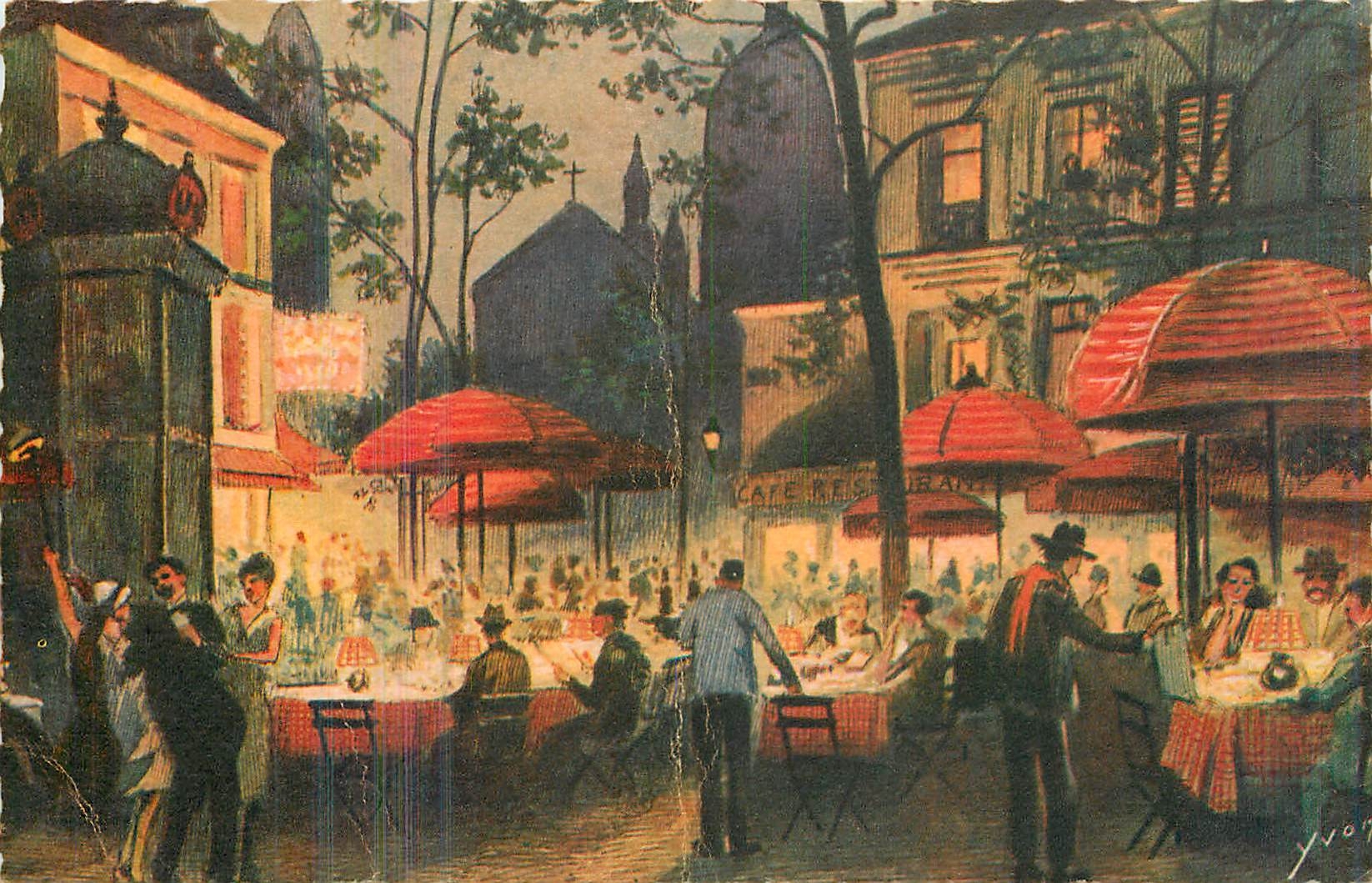 CPA Paris Montmartre Place du Tertre 