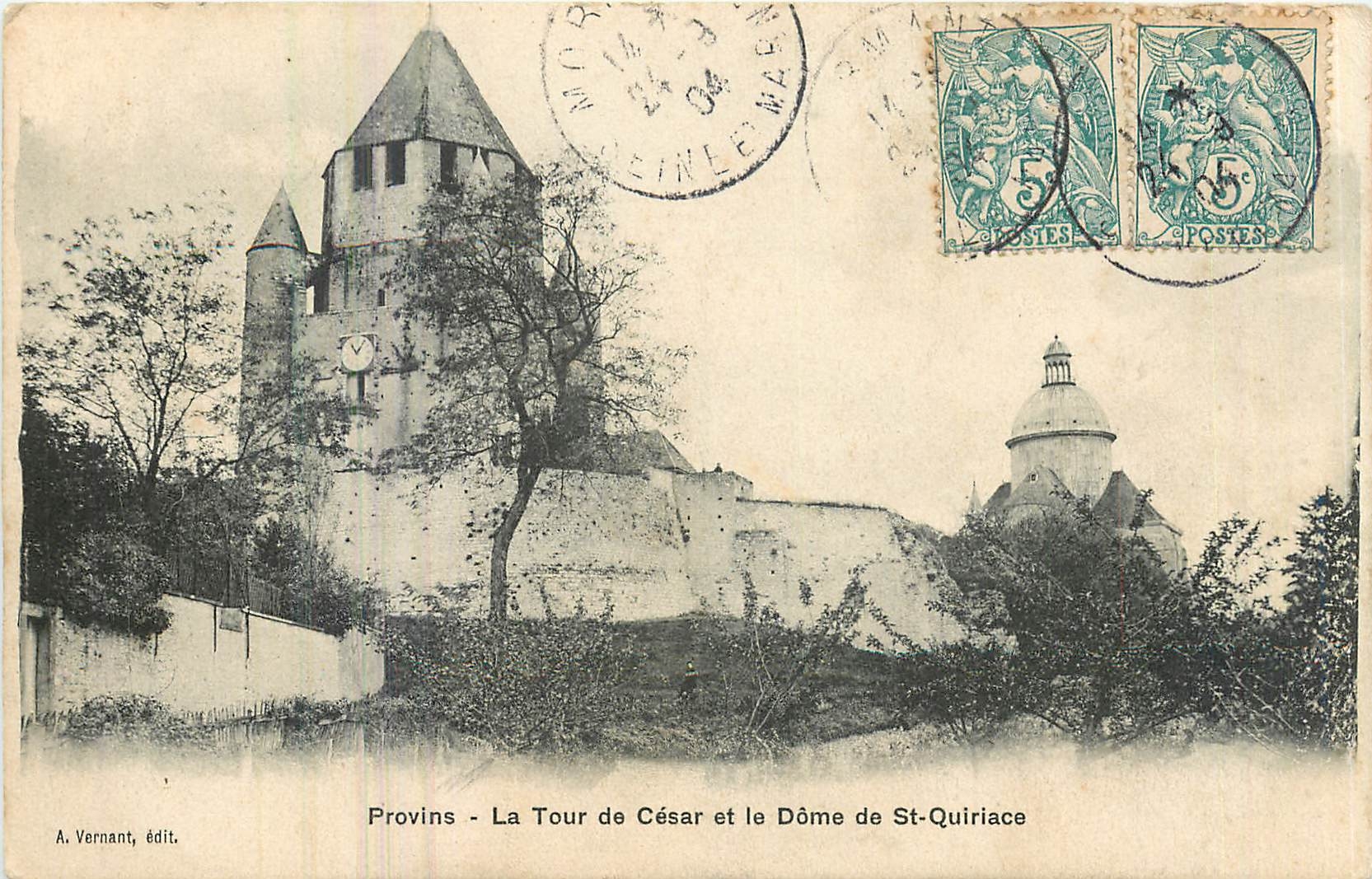 CPA Provins La Tour de Cesar et le Dome de St Quiriace 