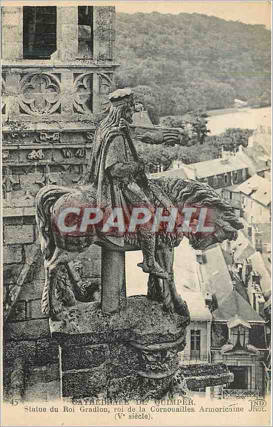 CPA Cathedrale de Quimper Statue du Roi Gradion roi de la Cornouailles Armorecaine 