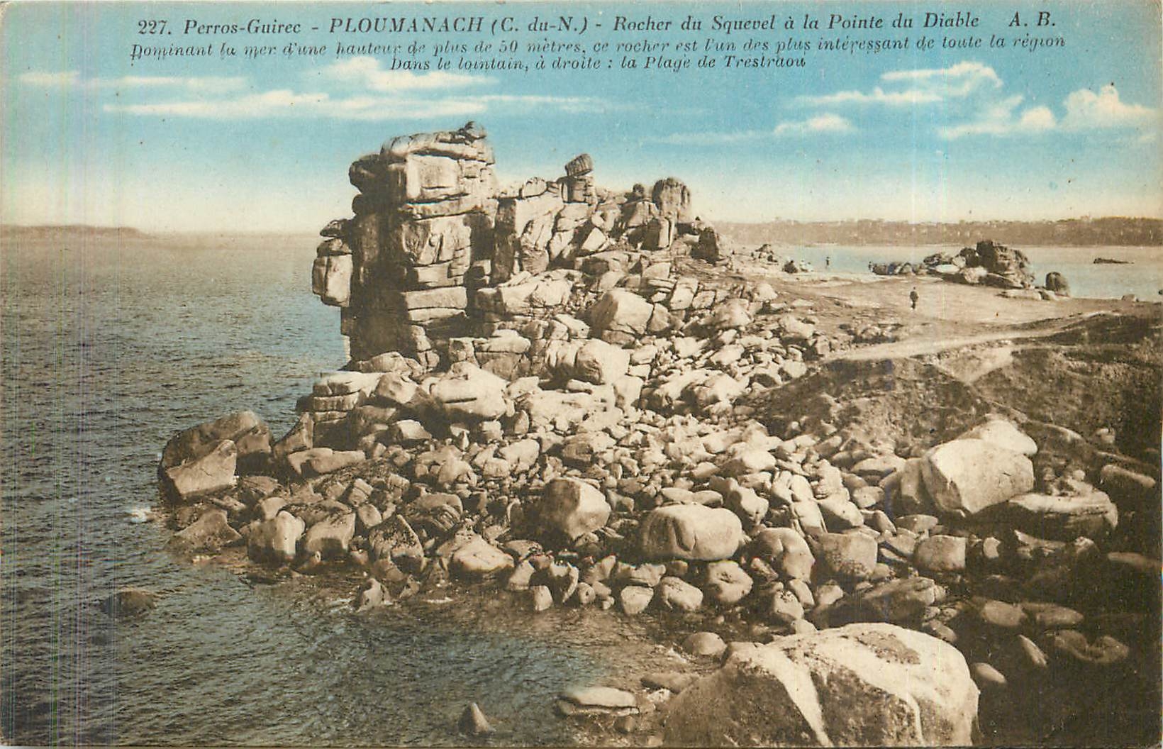 CPA Perros Guirec Ploumanach C du N Rocher du Squevel a la Pointe du Diable 