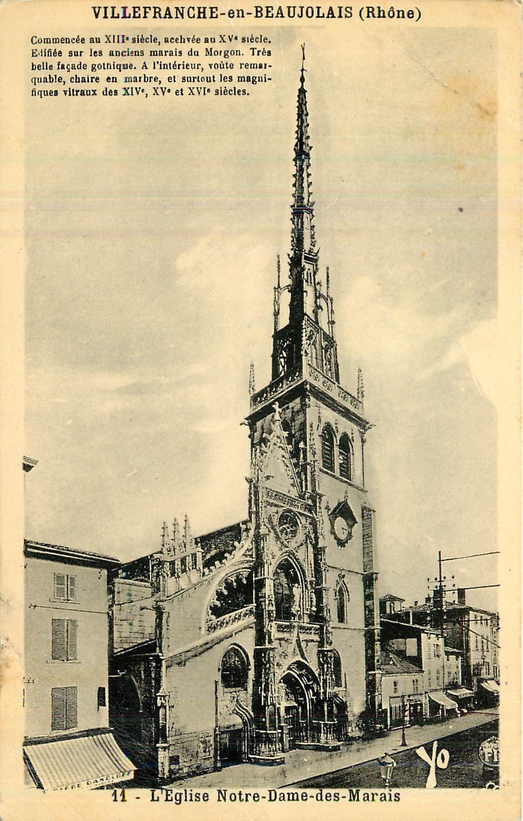 Villefranche-en-Beaujolais (Rhône) — Église Notre-Dame-des-Marais — Éditeur J. Cellard, Lyon, n°14