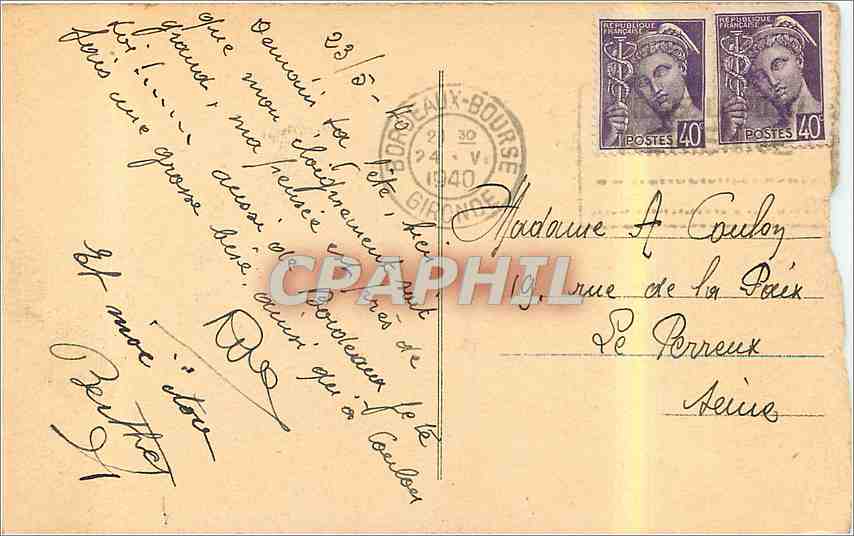 CPA Bordeaux Place de la Comedie  — Verso
