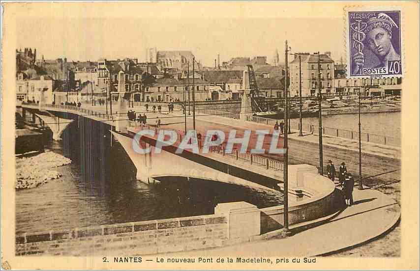 CPA Nantes Le nouveau Pont de la Madeleine pris du Sud 