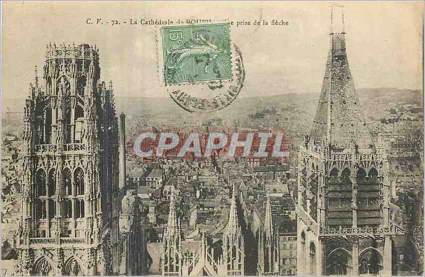 CPA La Cathedrale de Rouen Vue prise de la fleche 