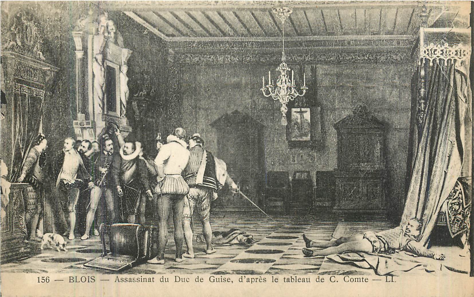 CPA Blois Assassinat du Duc de Guise d'apres le tableau de C Comte 