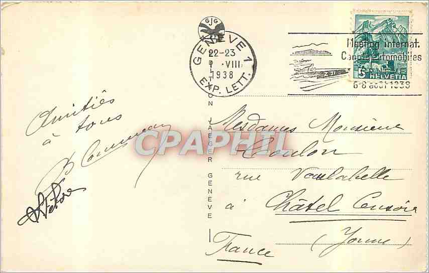 CPA Geneve La Rade et le Mont Blanc  — Verso