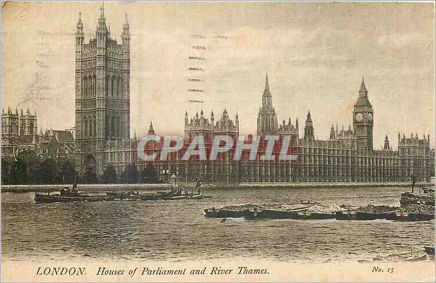 LONDRES. Maisons du Parlement et fleuve Thames — CPAPHIL No. 15