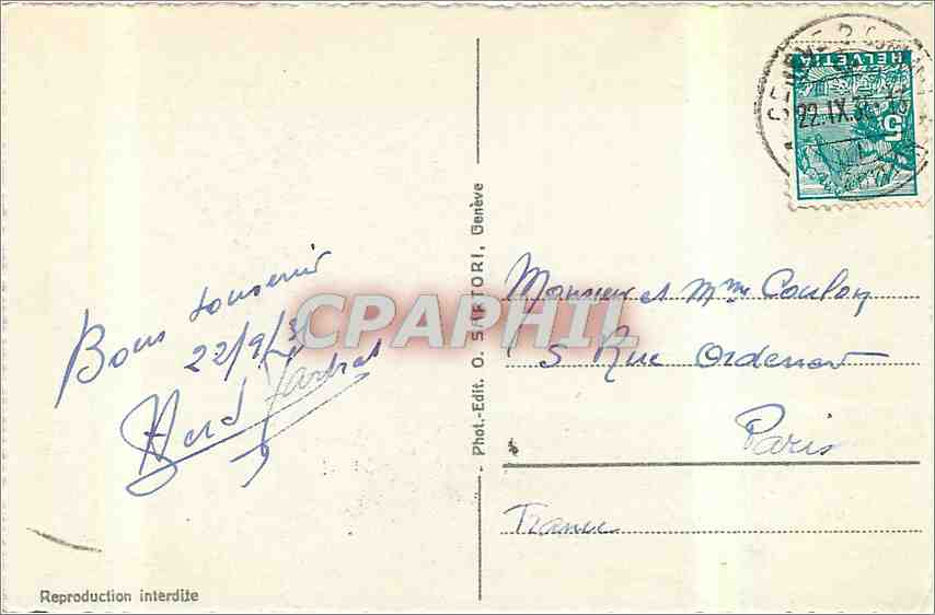 CPM Geneve La Rade  — Verso
