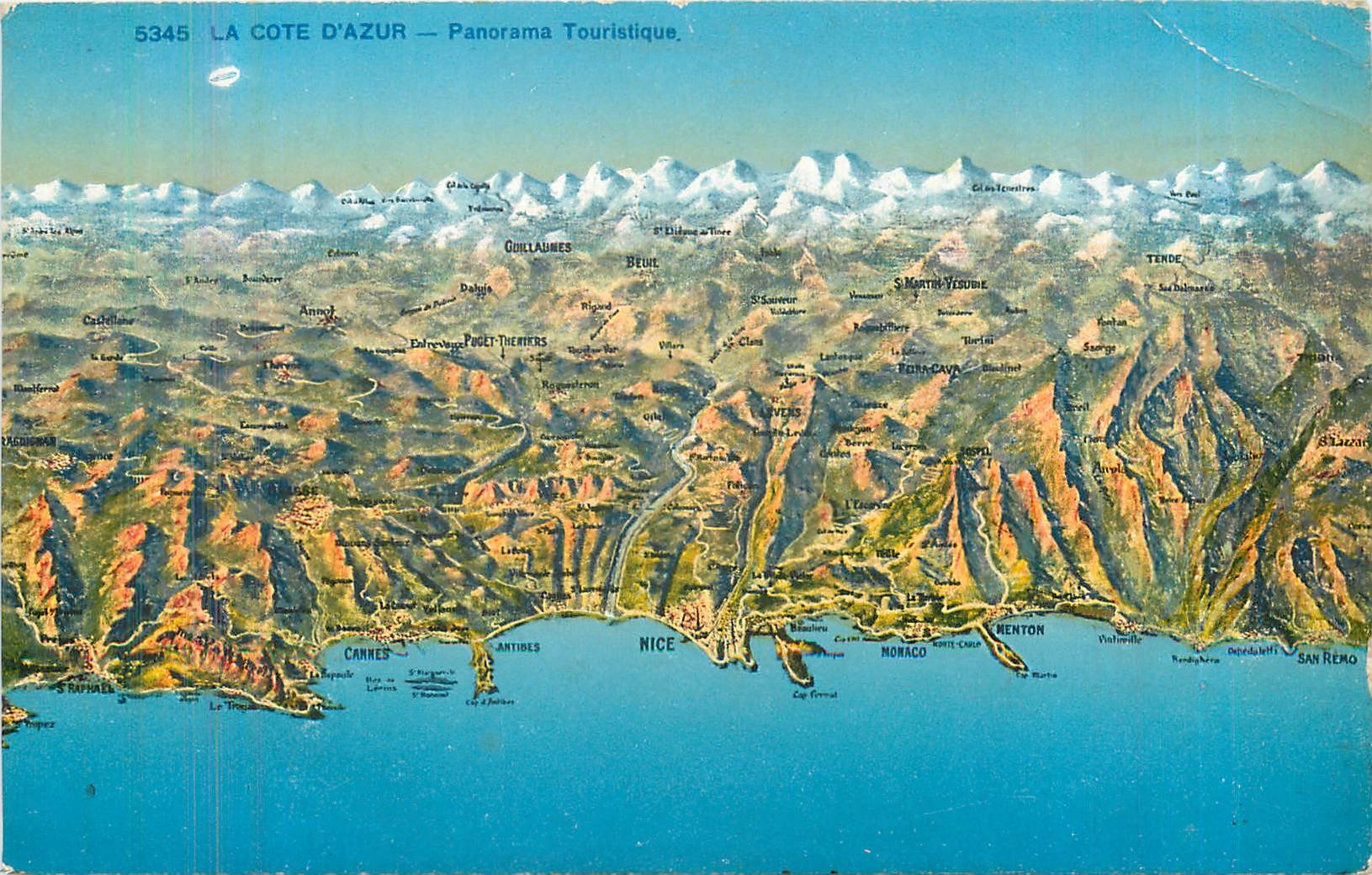 CPA La Cote d'Azur Panorama touristique 