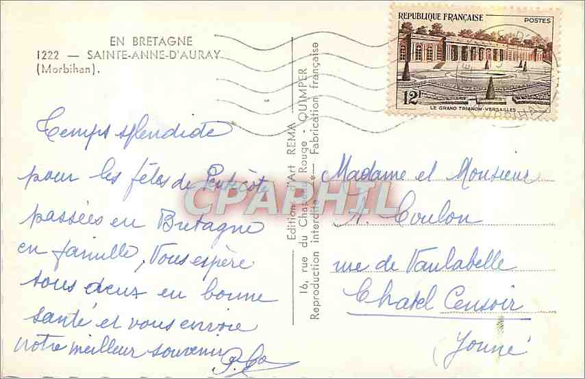 CPM En Bretagne Sainte Anne d'Auray Folklore — Verso