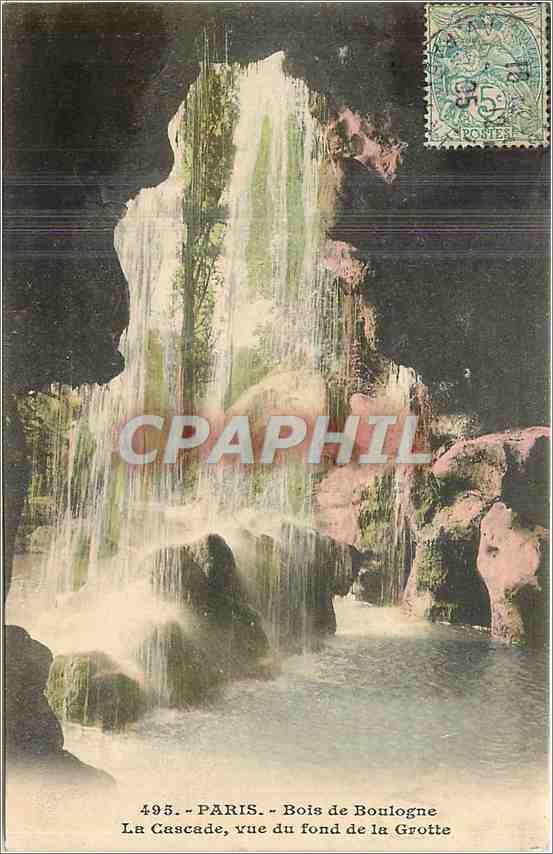 CPA Paris Bois de Boulogne La Cascade vud du fond de la Grotte 