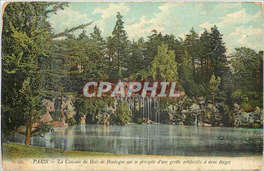 CPA Paris La Cascade du Bois de Boulogne qui se precipite d'une grotte artificielle d'eaux etages 