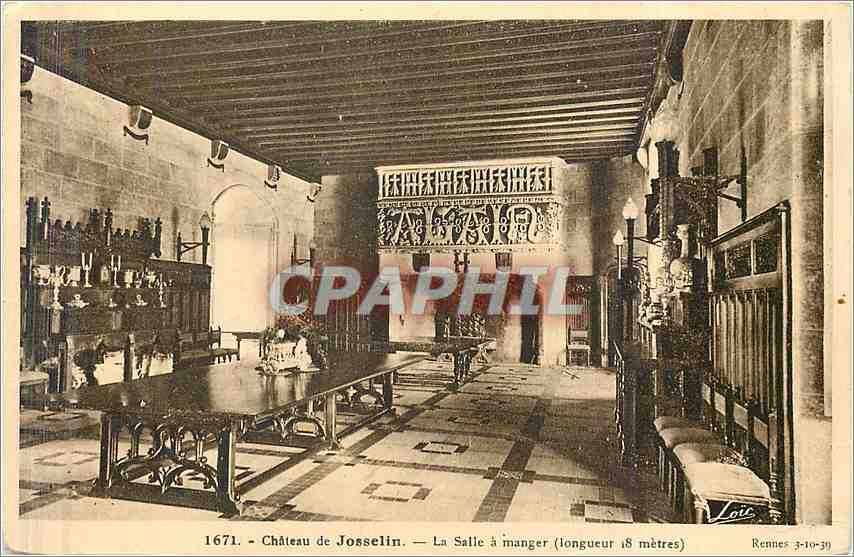 Château de Josselin — La Salle à manger (longueur 18 mètres) — Lotte, Rennes