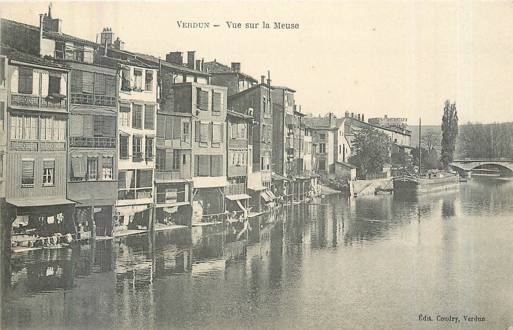 Verdun — Vue sur la Meuse — Édit. Coudry, Verdun