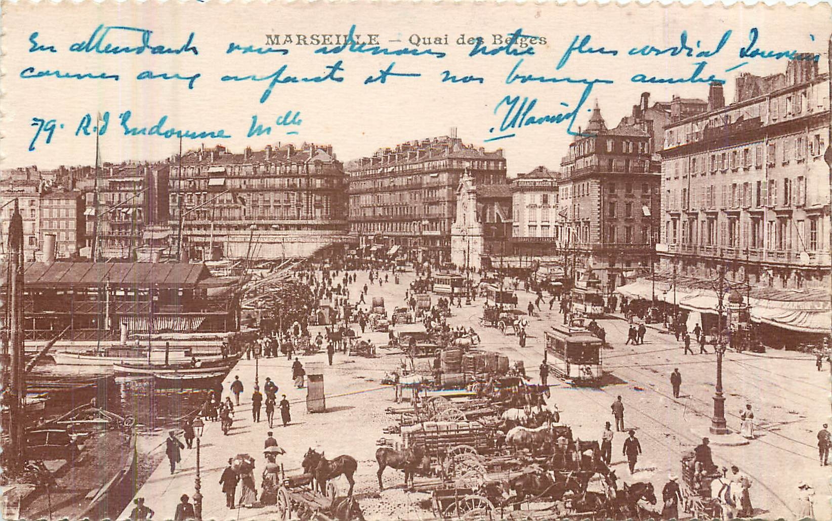 CPA Marseille Quai des Belges Tramway