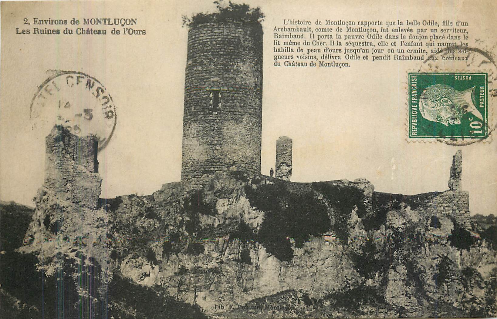 CPA Environs de Montlucon Les Ruines du Chateau de l'Ours 