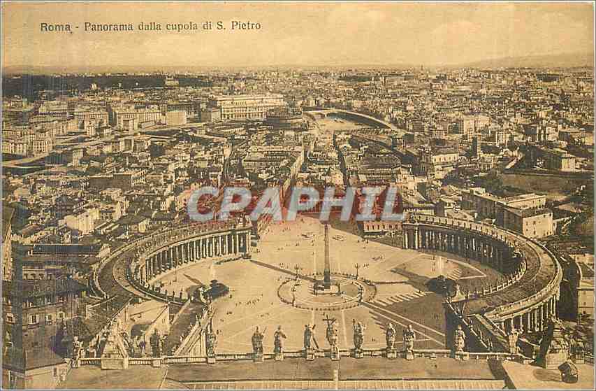 CPA Roma Panorama dalla cupola di S Pietro 