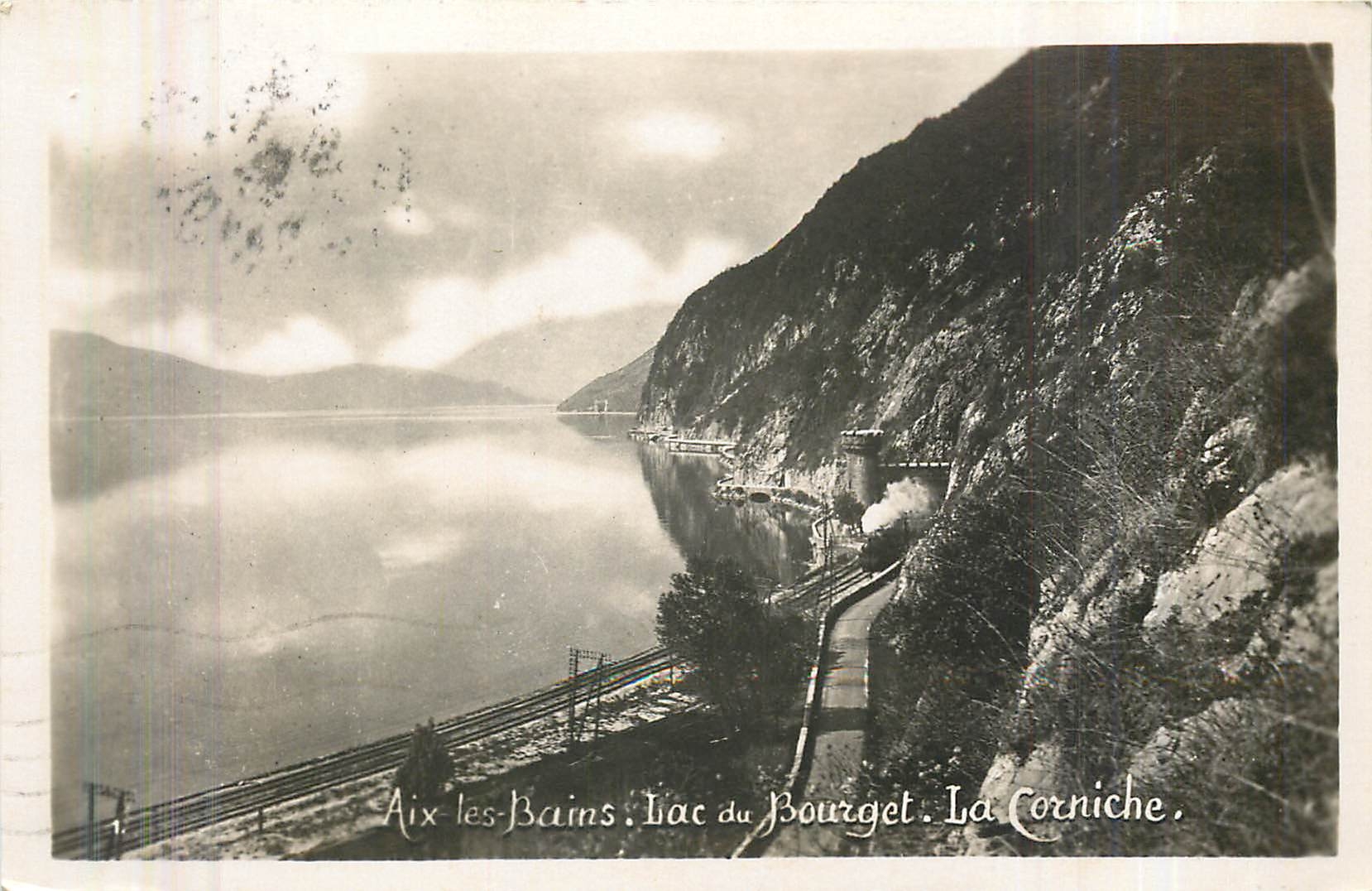 CPA Aix les Bains Lac du Bourget La Corniche Train