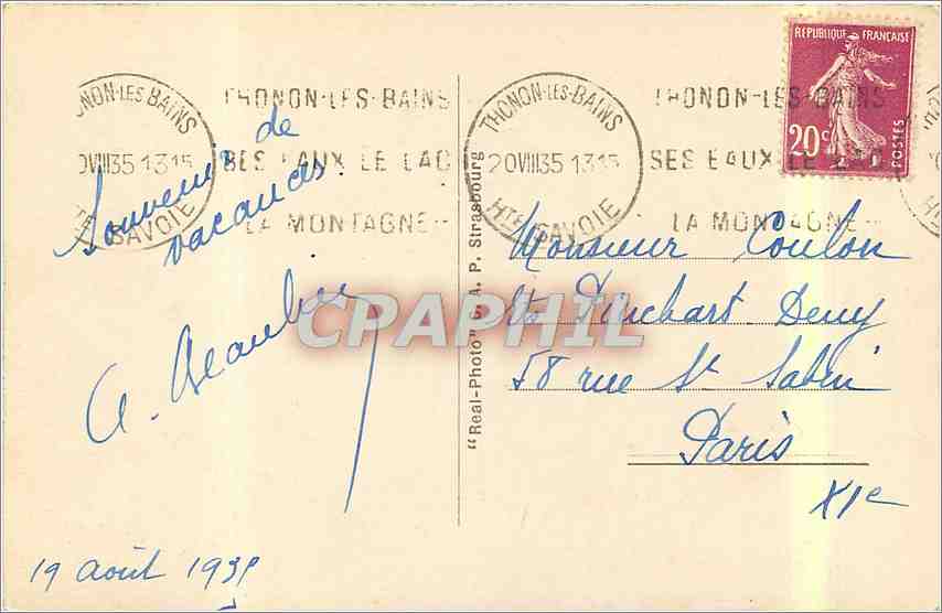 CPA Lac Leman Chateau de Chillon  — Verso