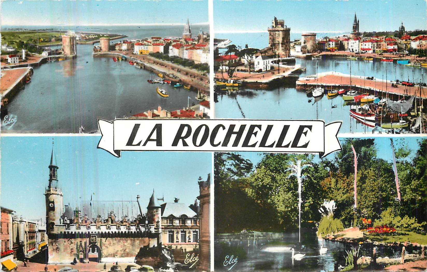 CPM La Rochelle de G a D Le Port Le Port et les Tours La Mairie Le Jardin 