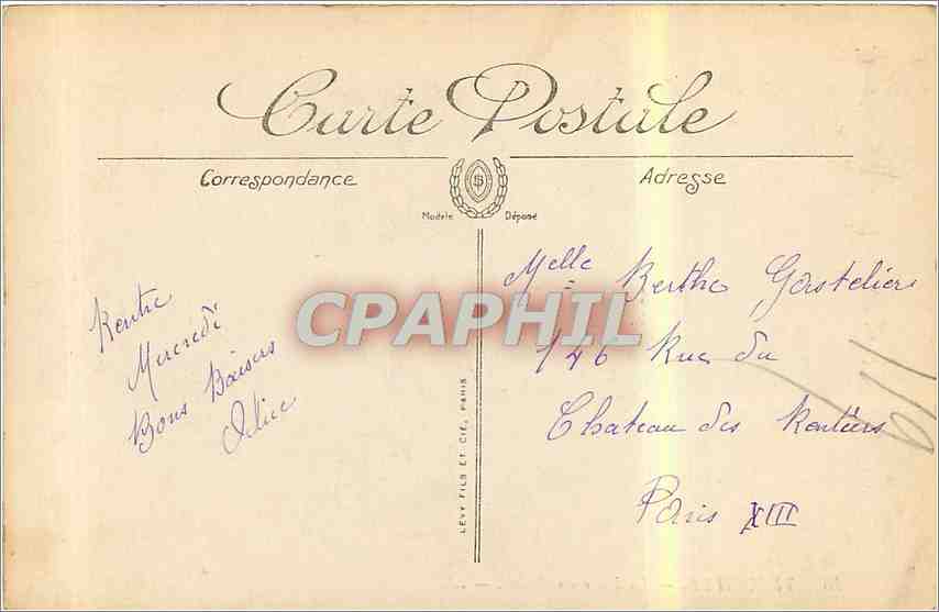 CPA Trouville La Place du Casino  — Verso