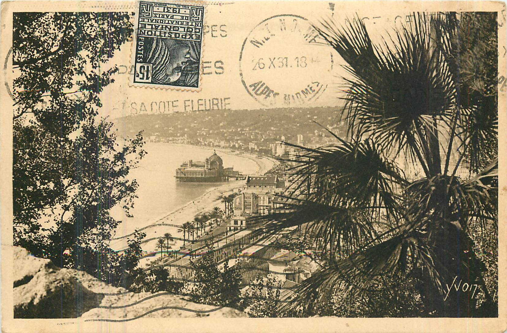 CPA Nice Alpes Maritimes Vue panoramique prise de la Cascade du Chateau 