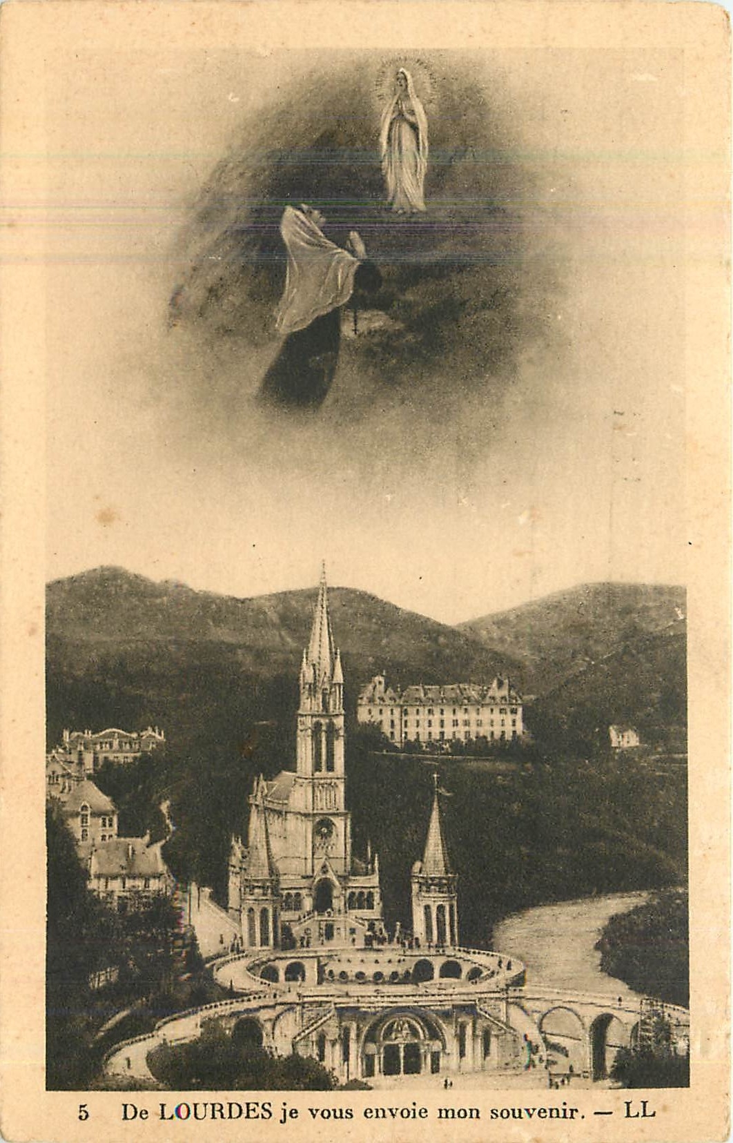CPA De Lourdes je vous envoie mon souvenir 