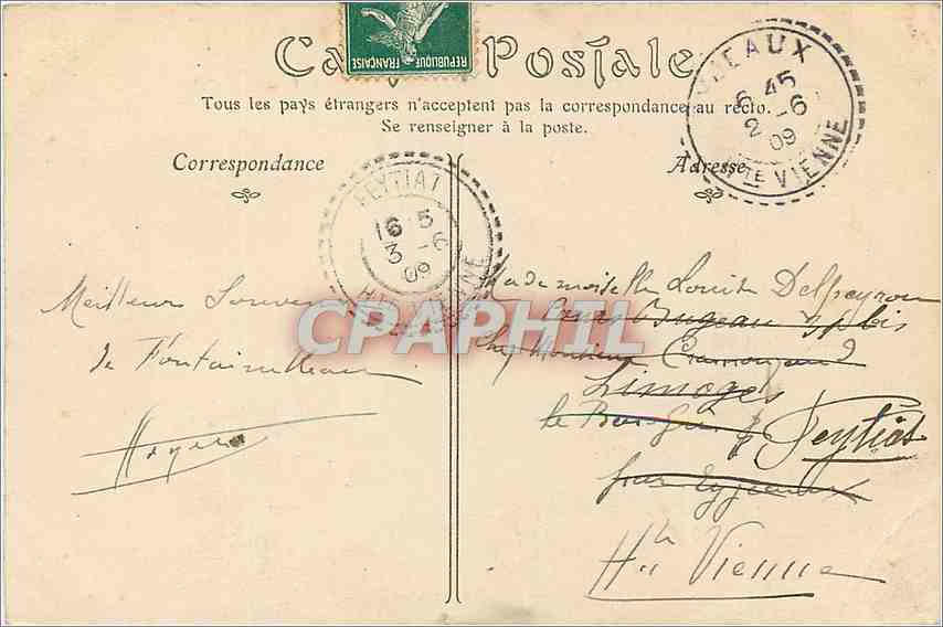 Paleis van BORNEBLEAU — Badkamer van Napoleon I — N.D. Fot. — Achterkant
