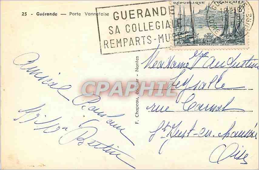 CPM Guerande Porte Vannetaise  — Rückseite