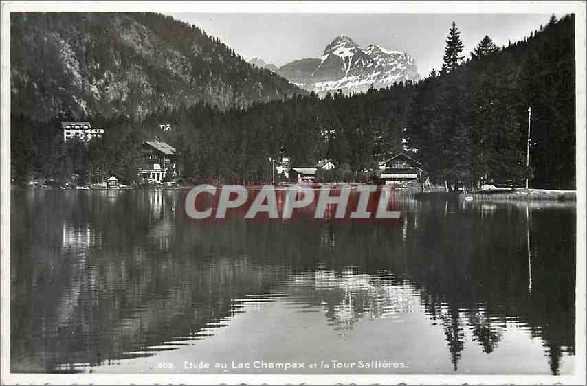 CPM Etude au Lac Champex et la Tour Sallieres 