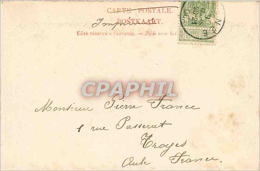 CPA Liege Le Palais Gouvernemental  — Back