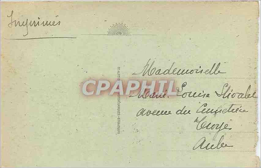 CPA Strasbourg Maison Kammerzell  — Rückseite