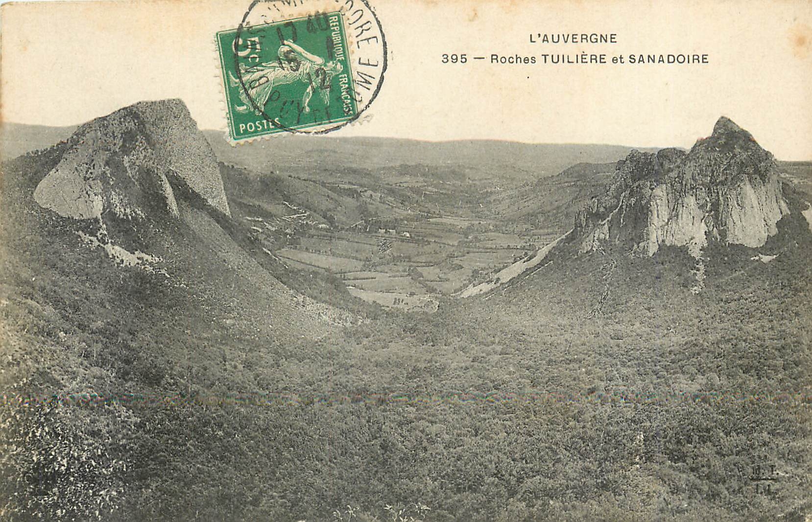 Roches Tuilière and Sanadoire — Auvergne — unidentified publisher, no. 395