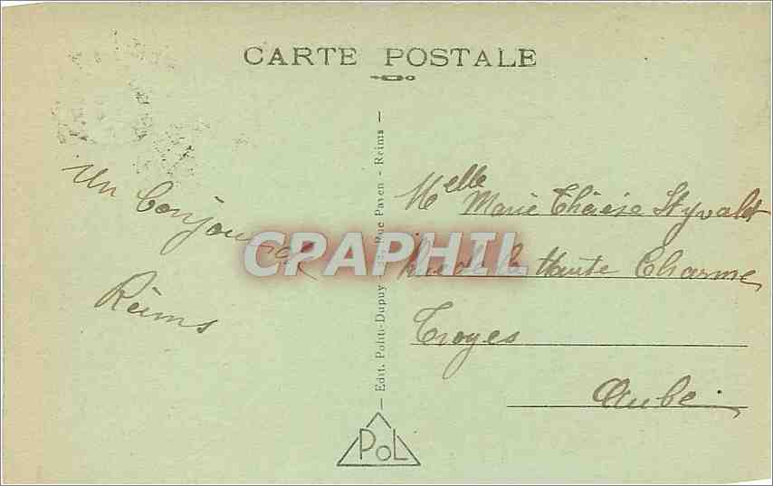 Reims — Rue Libergier vers la Cathédrale — Éditeur Point-Dupuy, n°71 — Rückseite