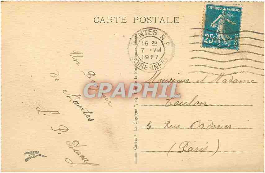 CPA Nantes Le Pont transbordeur  — Rückseite