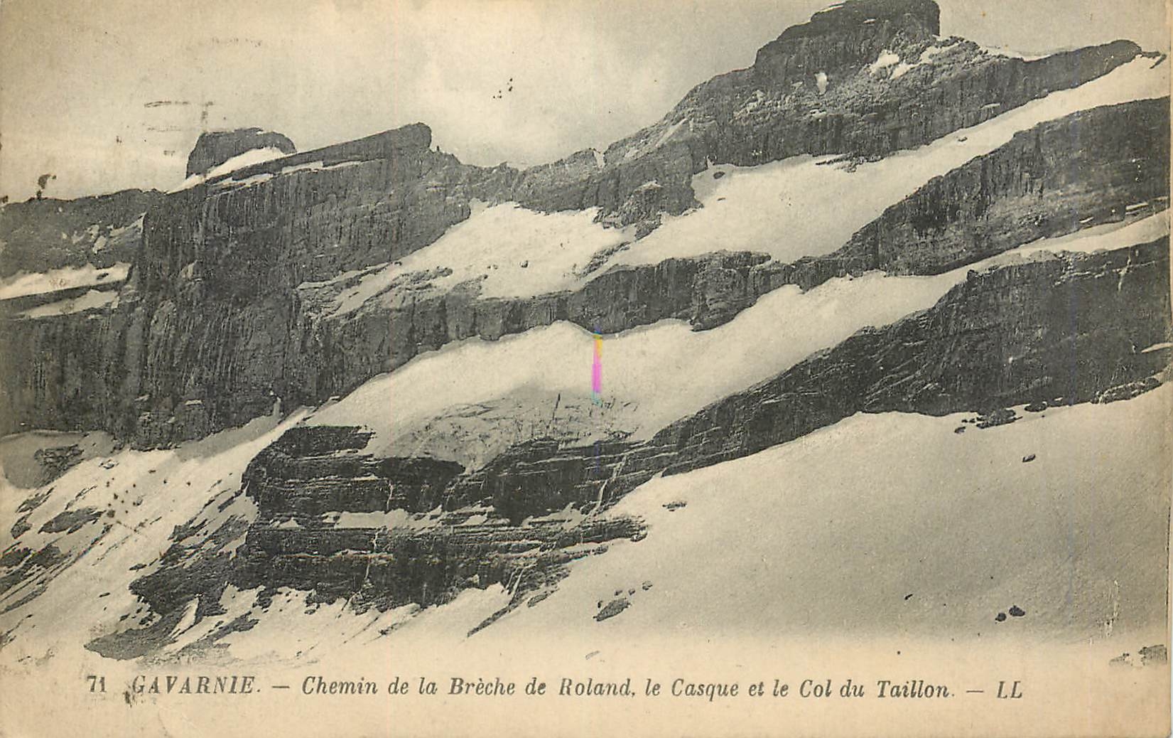 CPA Gavarnie Chemin de la Breche de Roland Le Casque et le Col du Taillon 