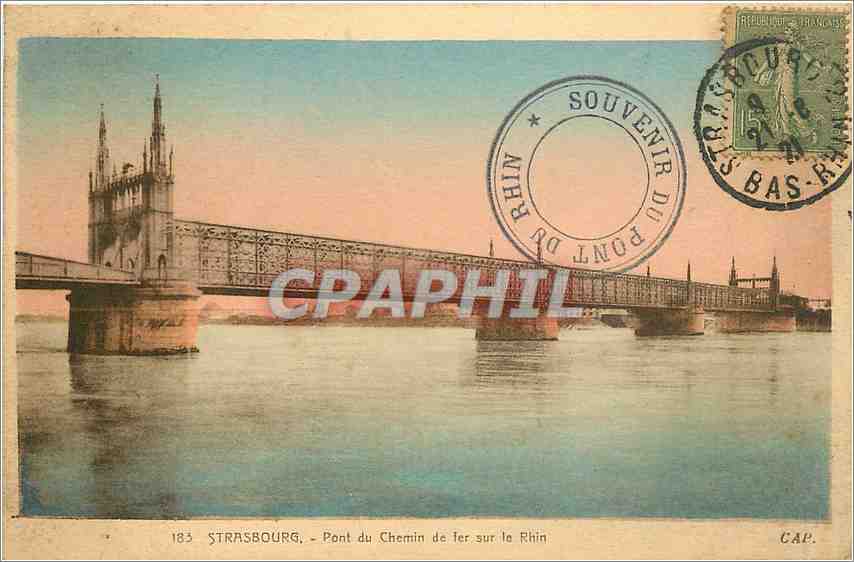 CPA Strasbourg Pont du Chemin de fer sur le Rhin 