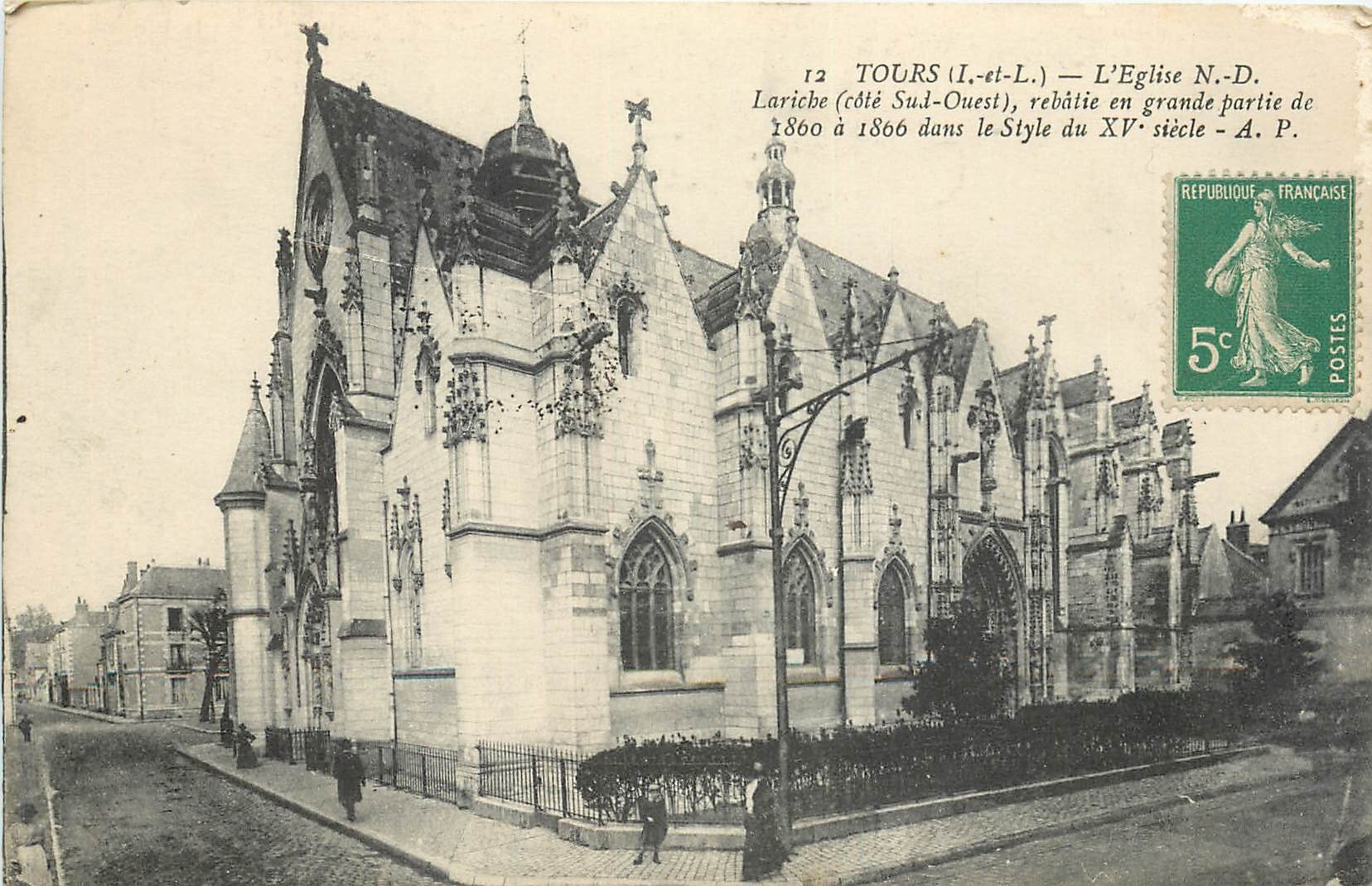 CPA Tours I et L L'Eglise ND Lariche cote Sud Ouest 