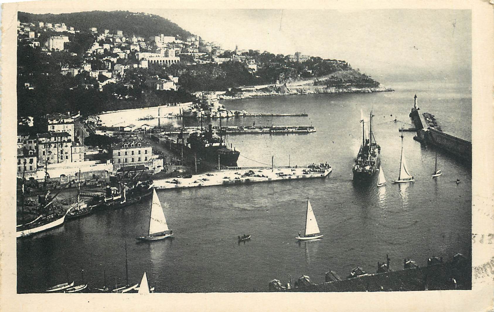 CPA Nice Le Port et le Mont Boron 