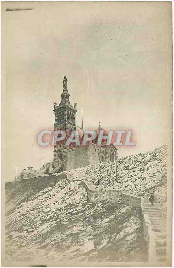 Iglesia y estatua sobre un promontorio — G. Gallienmat, París — número de serie no visible