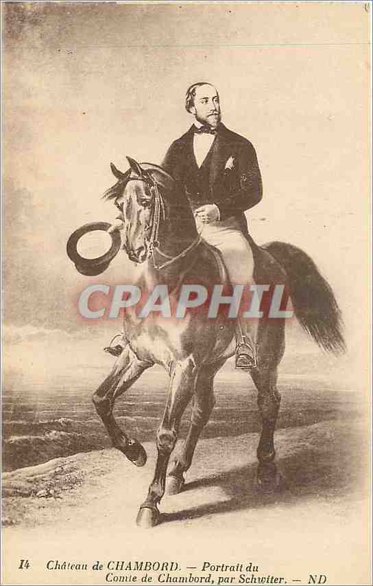 CPA Chateau de Chambord Portrait de Comte de Chambord par Schwiter 
