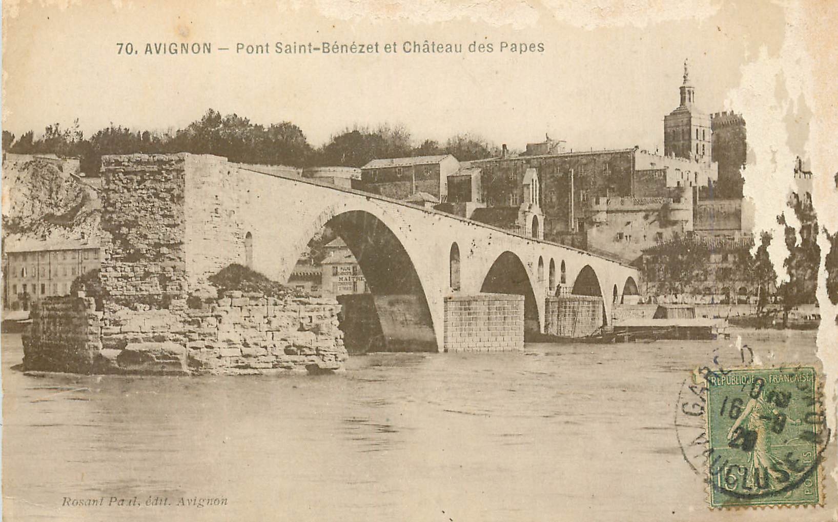 CPA Avignon Pont Saint Benezet et Chateau des Papes 
