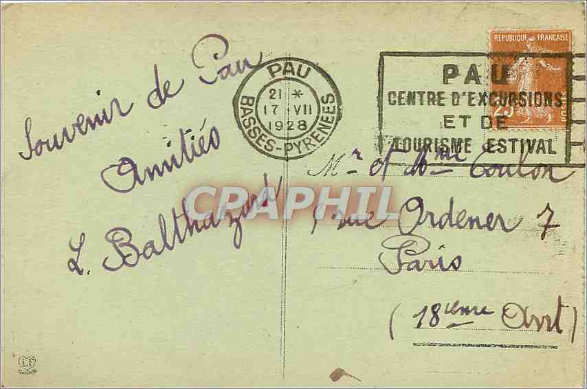 CPA Gavarnie Le Chaos et les Sommets du Cirque  — Verso