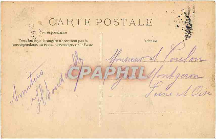 CPA Bordeaux Le Port Bateaux — Verso