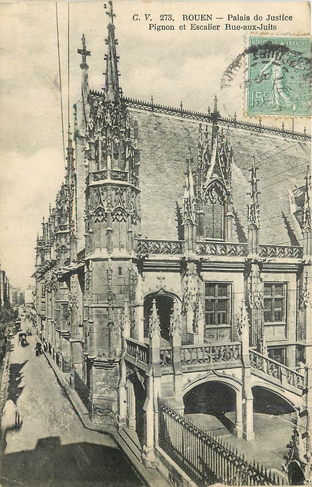 CPA Rouen Palais de Justice Pignon et Escalier Rue aux Juits 