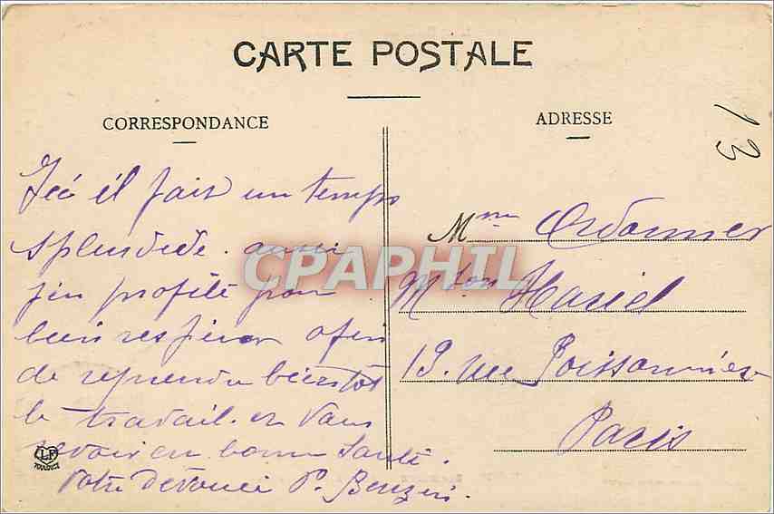 CPA Biarritz Port des Pecheurs  — Verso