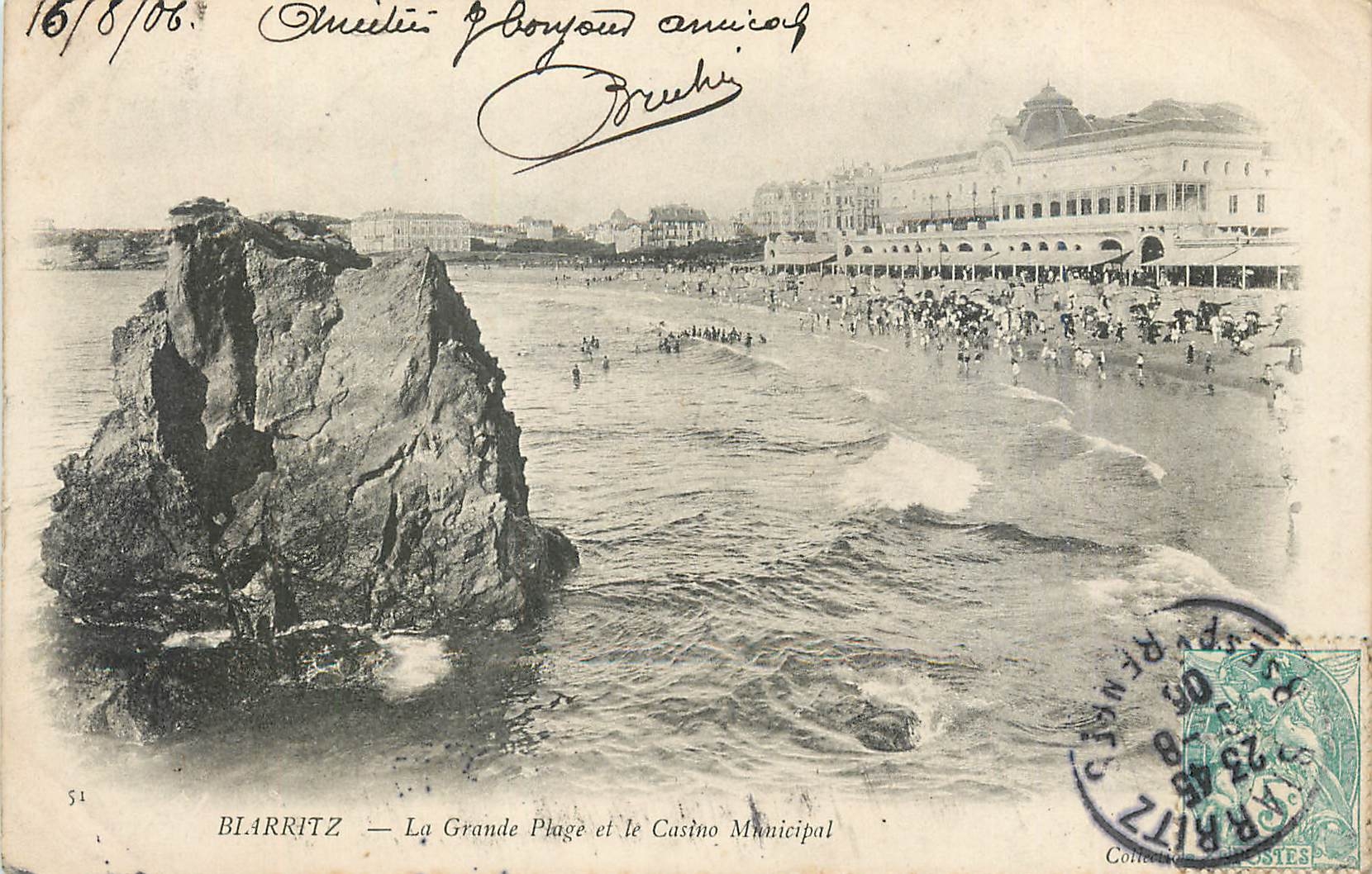 CPA Biarritz La Grande Plage et le Casino Municipal 