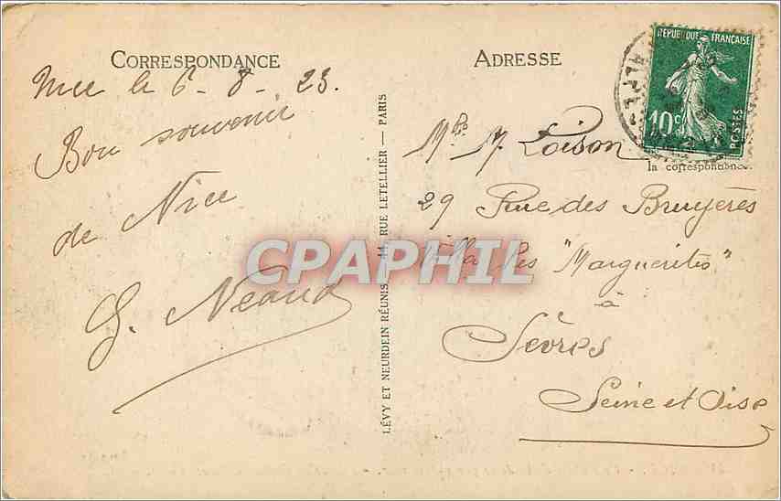 CPA Nice Le Palais de la Jetee par grosse mer  — Rückseite