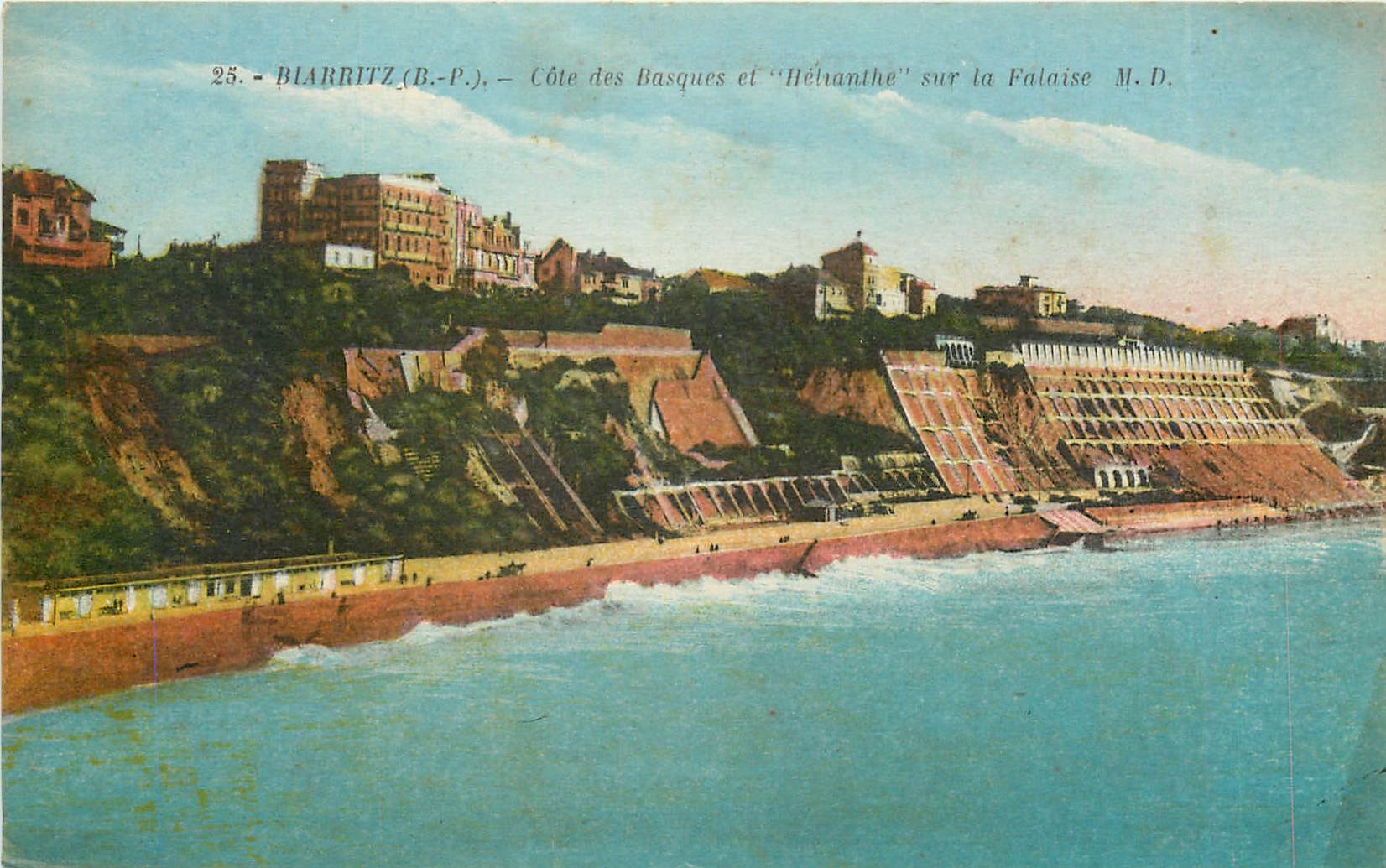 Biarritz (B.-P.) — Côte des Basques et 'Héhanthé' sur la Falaise — M.D.