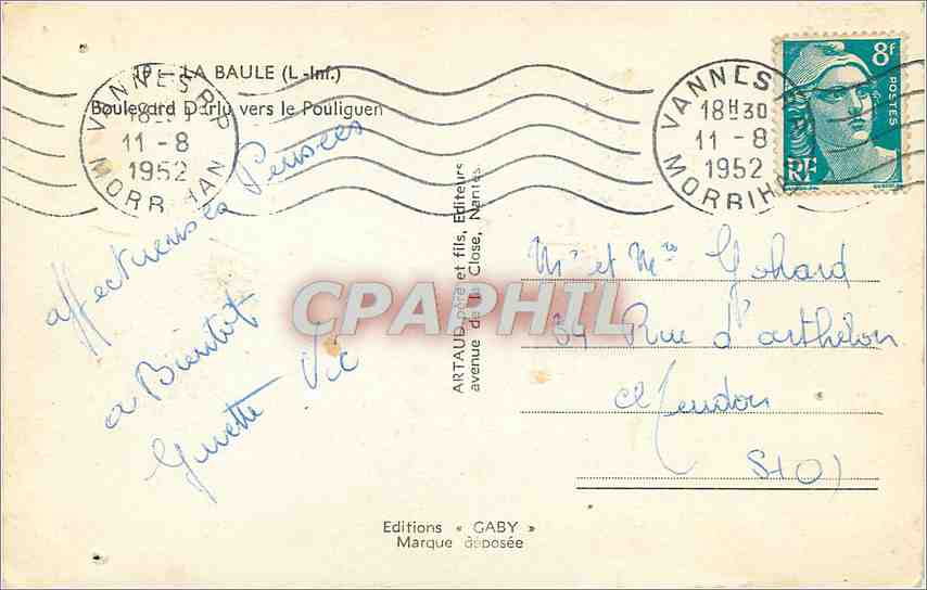 CPM La Baule L Inf Boulevard vers le Pouliguen  — Rückseite